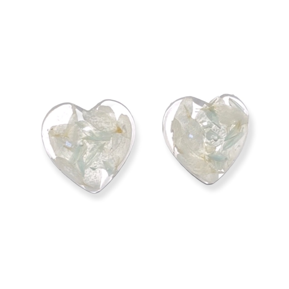 Daisy Petal Heart Earrings • Real Daisy Petals